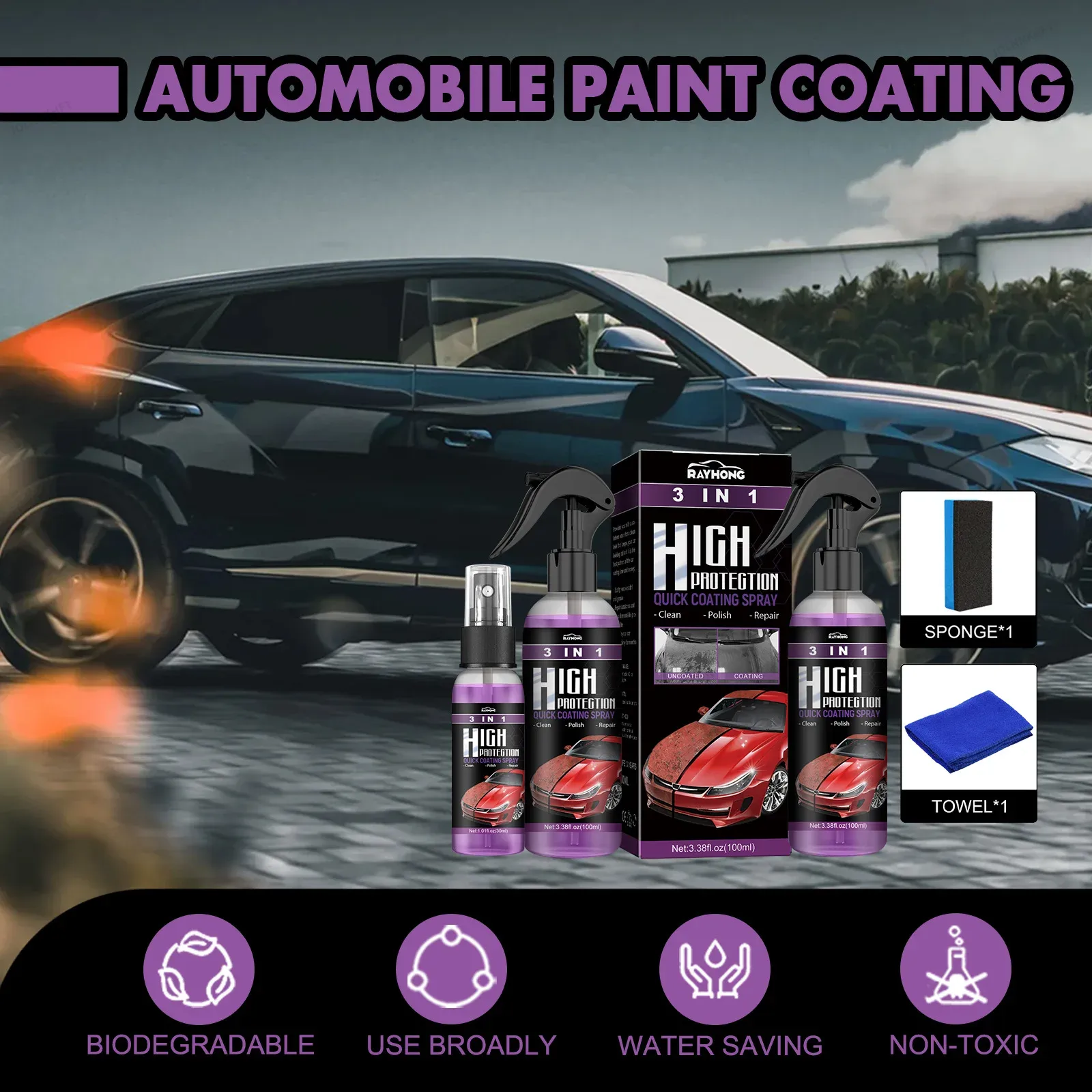 100ML 3 In 1 Car Ceramic Nano  - Nano Liquid Coating ulasan dan harga